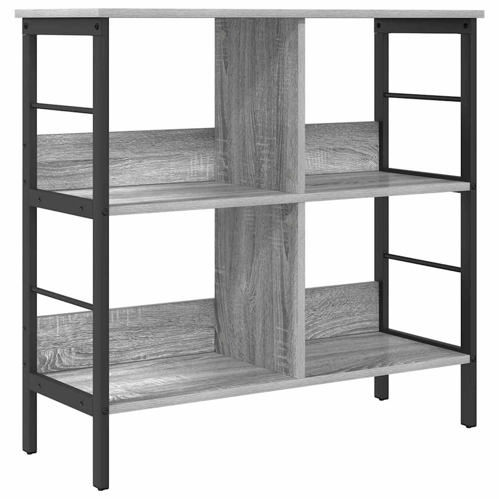 Bookshelf 4-Tier 82 x 32 x 79 cm Engineered Wood Grey Sonoma