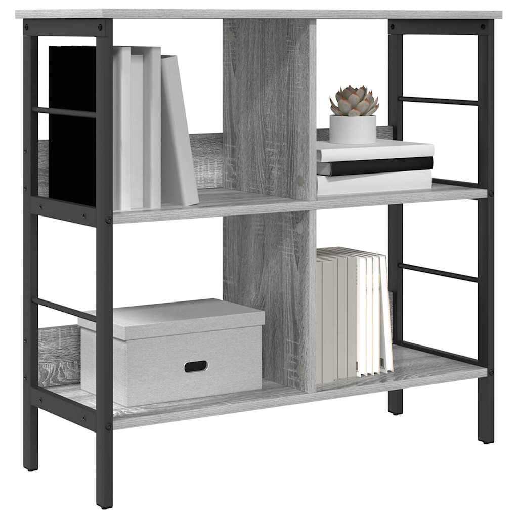 Bookshelf 4-Tier 82 x 32 x 79 cm Engineered Wood Grey Sonoma