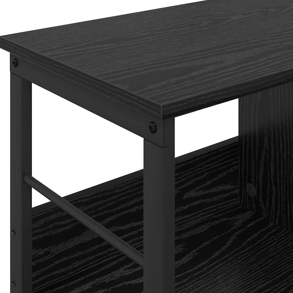 Bookshelf 2-Tier 82 x 32 x 47 cm Engineered Wood Black Oak