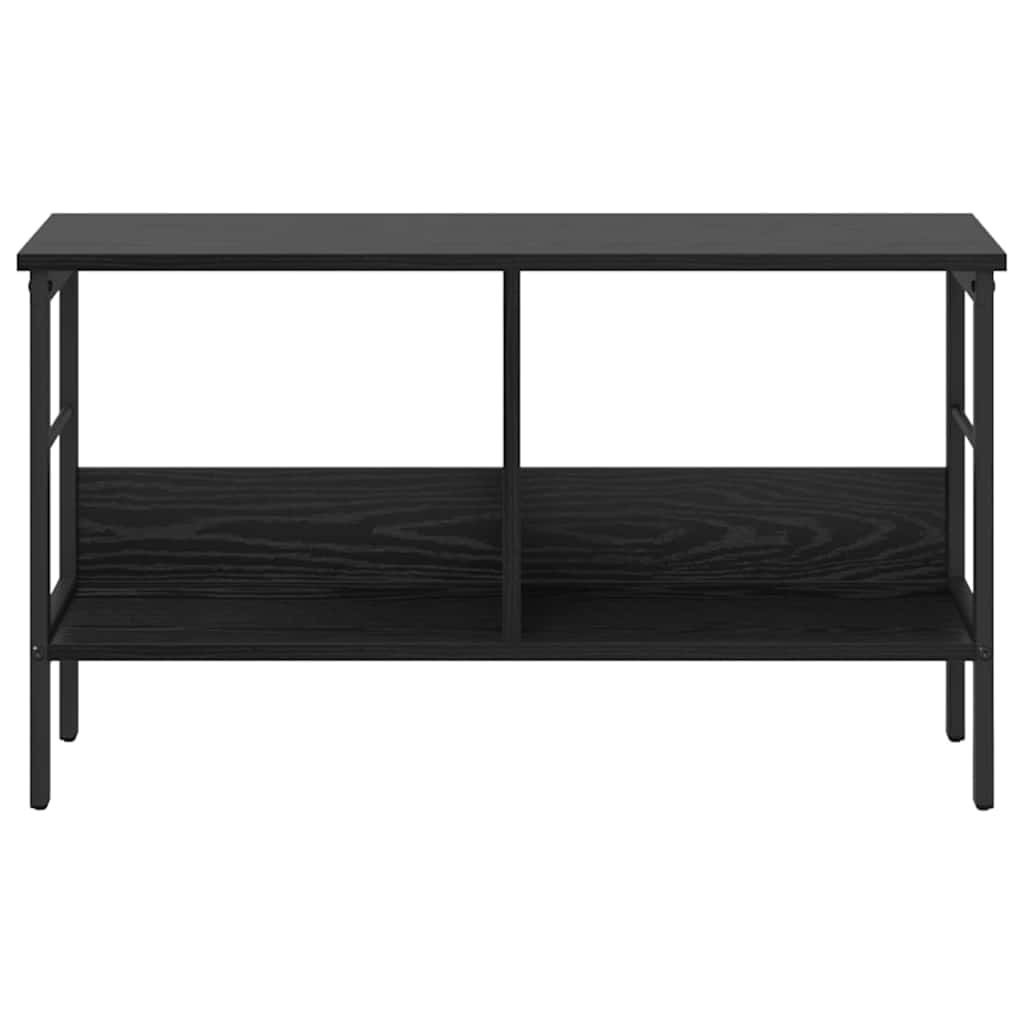 Bookshelf 2-Tier 82 x 32 x 47 cm Engineered Wood Black Oak