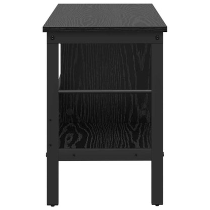 Bookshelf 2-Tier 82 x 32 x 47 cm Engineered Wood Black Oak