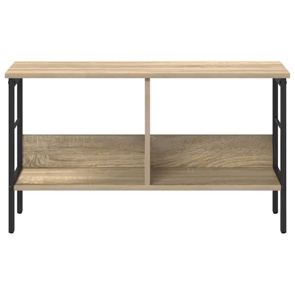 Bookshelf 2-Tier 82 x 32 x 47 cm Engineered Wood Sonoma Oak