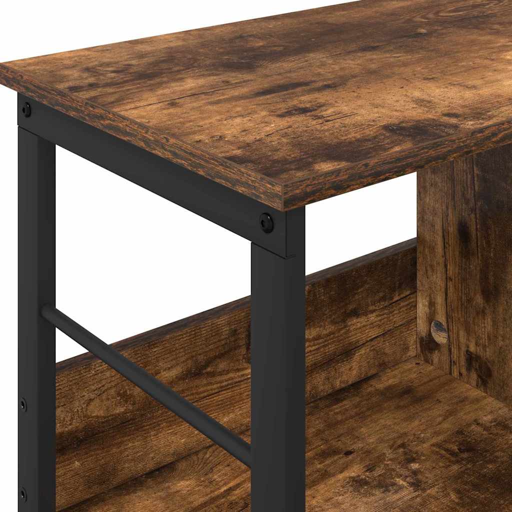 Bookshelf 2-Tier 82 x 32 x 47 cm Engineered Wood Smoked Oak