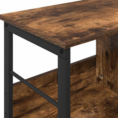 Bookshelf 2-Tier 82 x 32 x 47 cm Engineered Wood Smoked Oak