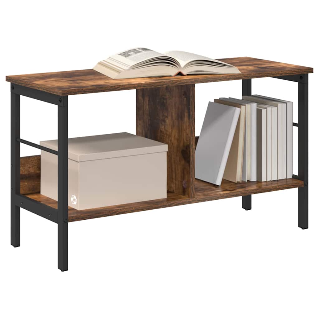 Bookshelf 2-Tier 82 x 32 x 47 cm Engineered Wood Smoked Oak