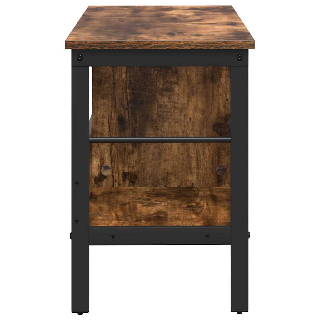 Bookshelf 2-Tier 82 x 32 x 47 cm Engineered Wood Smoked Oak