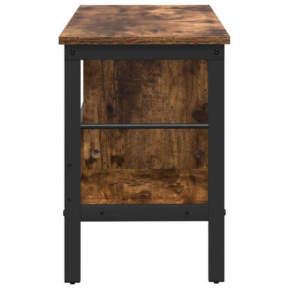 Bookshelf 2-Tier 82 x 32 x 47 cm Engineered Wood Smoked Oak