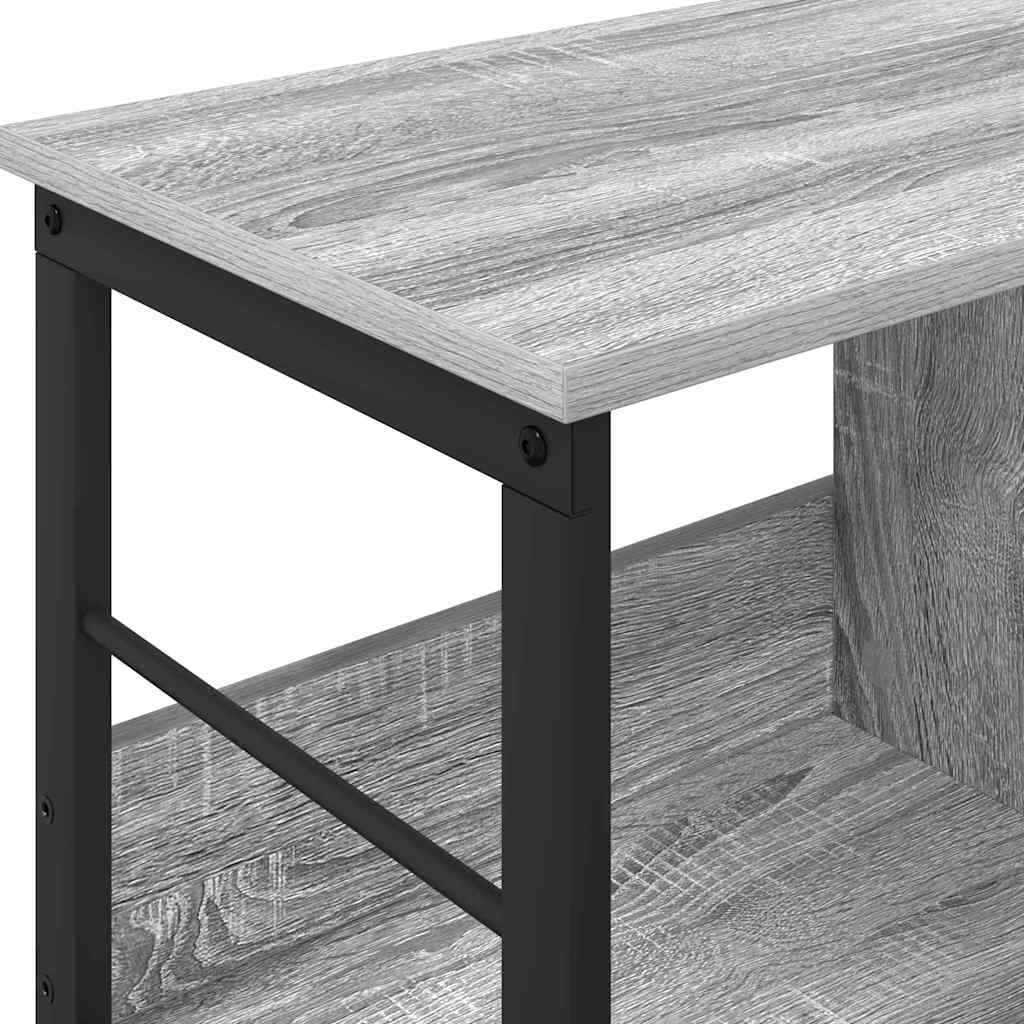 Bookshelf 2-Tier 82 x 32 x 47 cm Engineered Wood Grey Sonoma