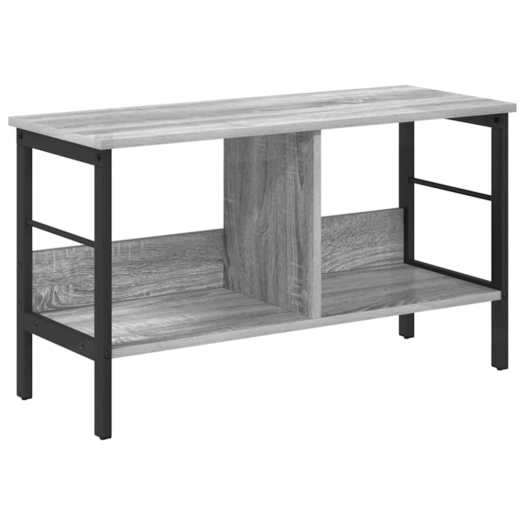 Bookshelf 2-Tier 82 x 32 x 47 cm Engineered Wood Grey Sonoma