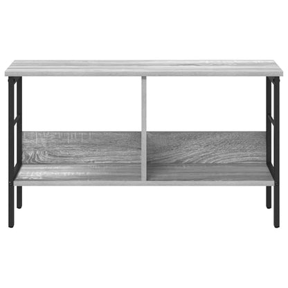 Bookshelf 2-Tier 82 x 32 x 47 cm Engineered Wood Grey Sonoma