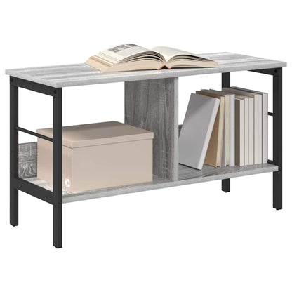Bookshelf 2-Tier 82 x 32 x 47 cm Engineered Wood Grey Sonoma