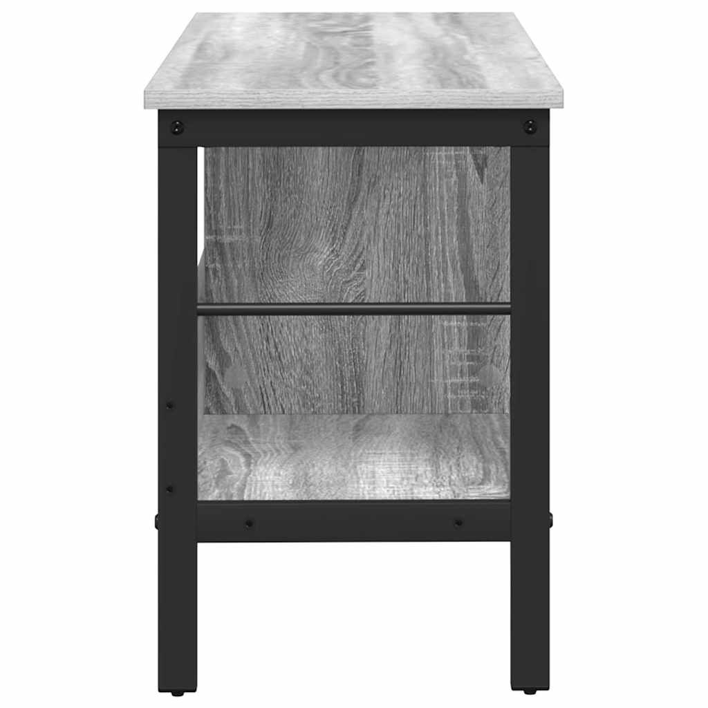 Bookshelf 2-Tier 82 x 32 x 47 cm Engineered Wood Grey Sonoma