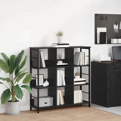 Bookshelf 9-Tier 102 x 32 x 104.5 cm Engineered Wood Black Oak
