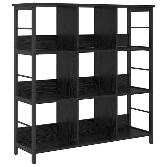Bookshelf 9-Tier 102 x 32 x 104.5 cm Engineered Wood Black Oak