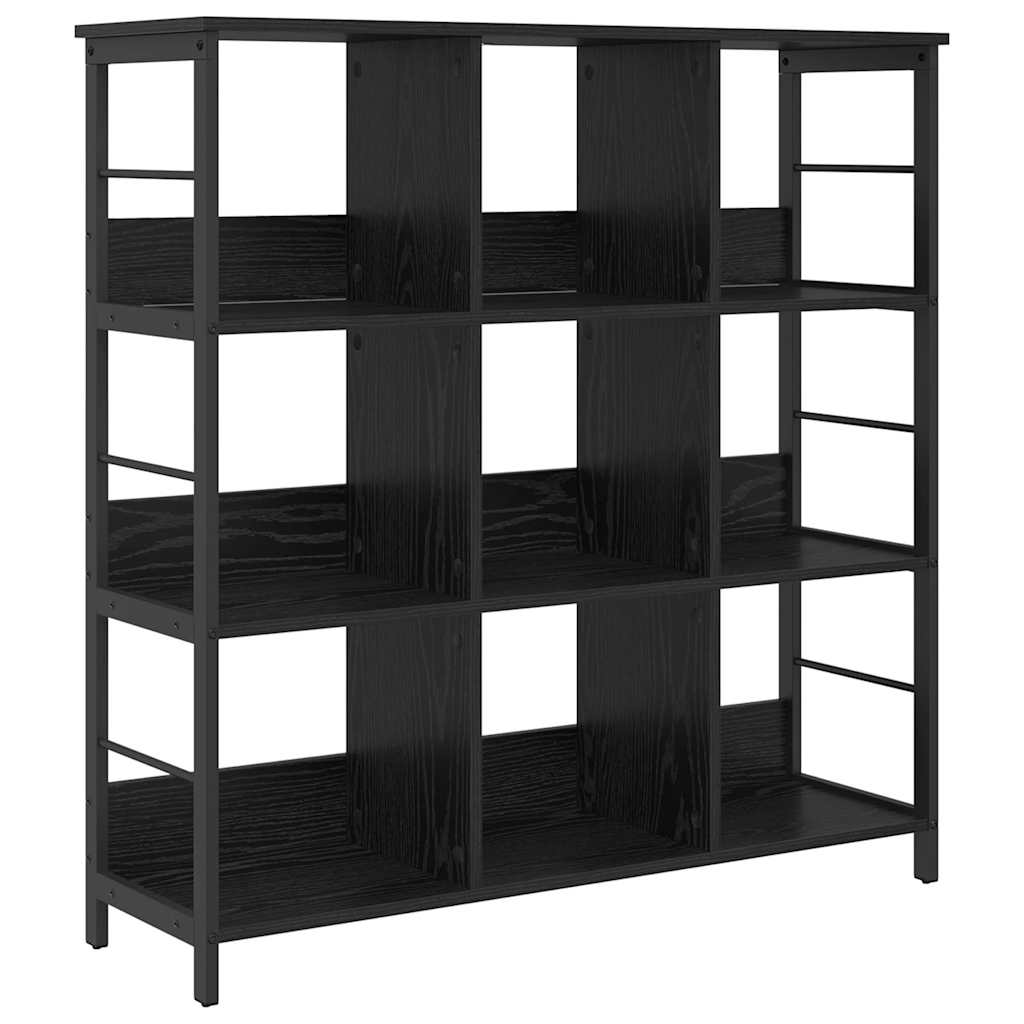 Bookshelf 9-Tier 102 x 32 x 104.5 cm Engineered Wood Black Oak