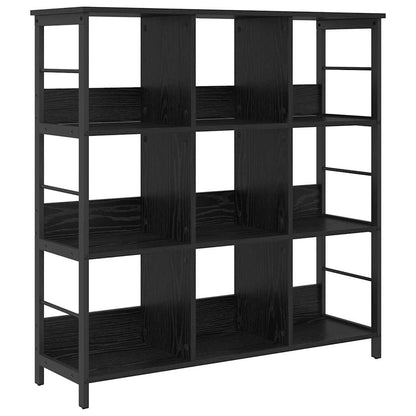 Bookshelf 9-Tier 102 x 32 x 104.5 cm Engineered Wood Black Oak