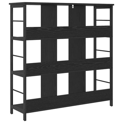 Bookshelf 9-Tier 102 x 32 x 104.5 cm Engineered Wood Black Oak
