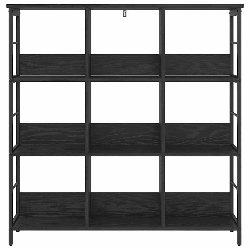 Bookshelf 9-Tier 102 x 32 x 104.5 cm Engineered Wood Black Oak
