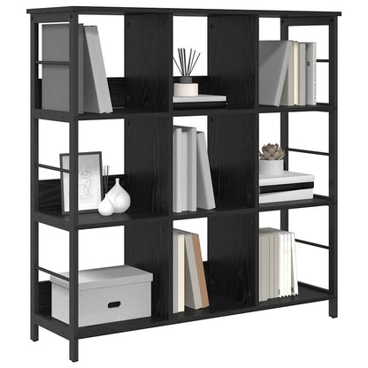 Bookshelf 9-Tier 102 x 32 x 104.5 cm Engineered Wood Black Oak