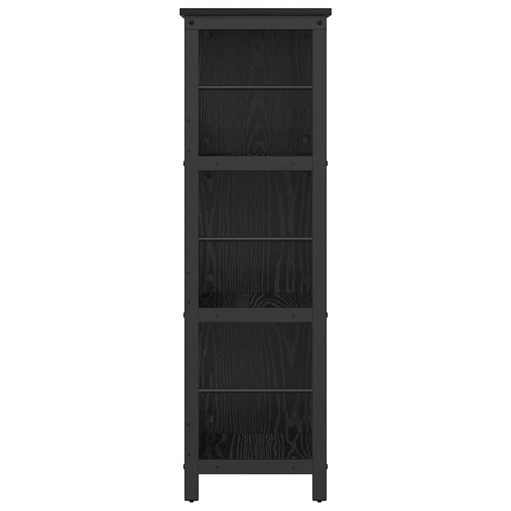 Bookshelf 9-Tier 102 x 32 x 104.5 cm Engineered Wood Black Oak