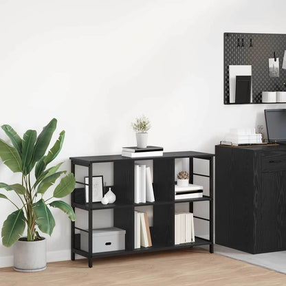 Bookshelf 6-Tier 102 x 32 x 72.5 cm Engineered Wood Black Oak