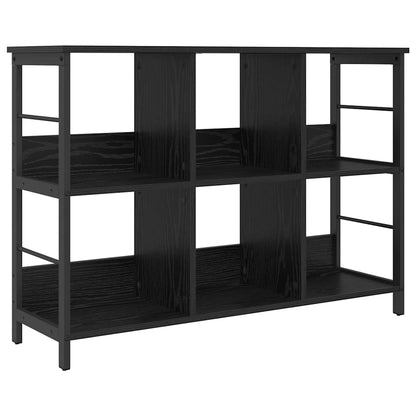 Bookshelf 6-Tier 102 x 32 x 72.5 cm Engineered Wood Black Oak