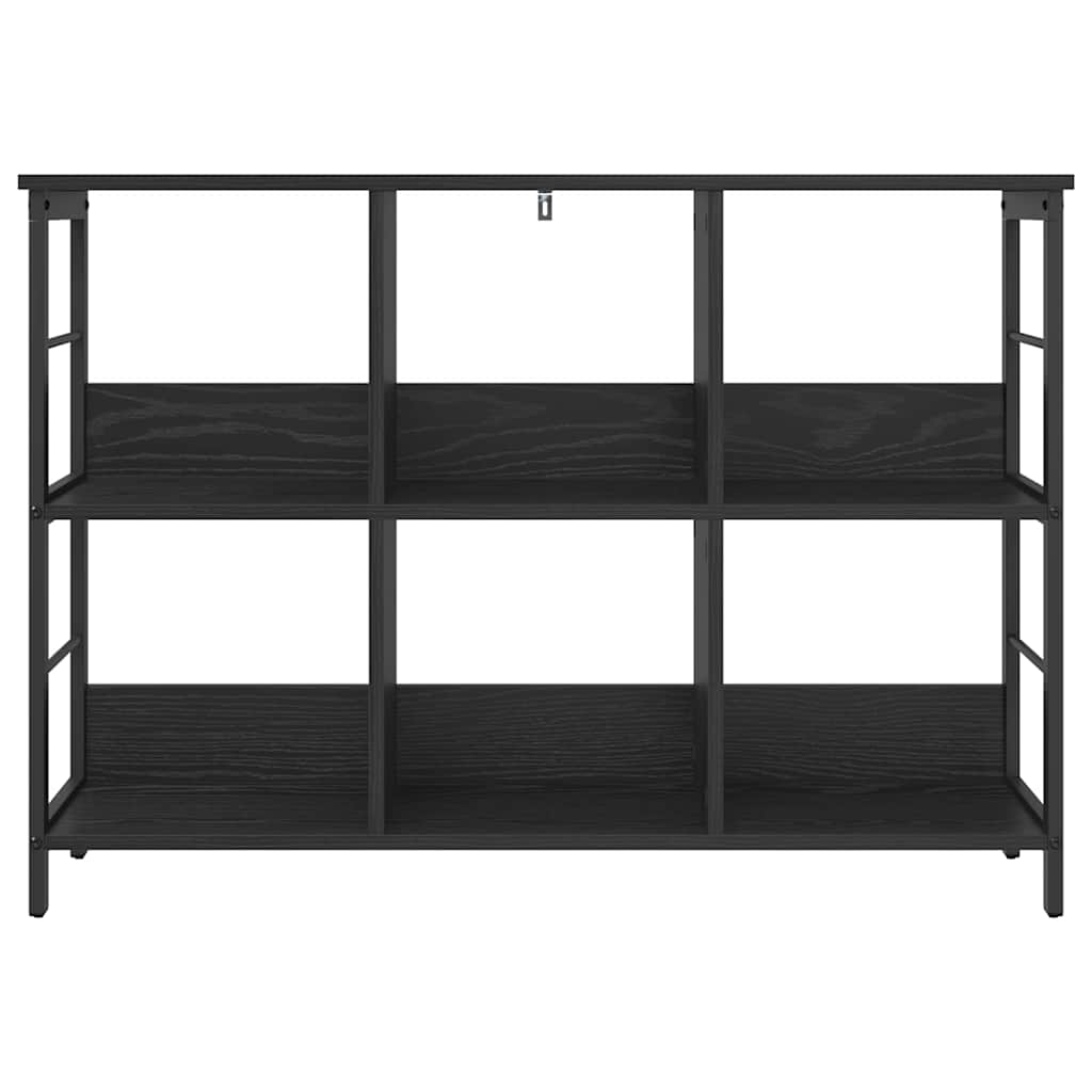 Bookshelf 6-Tier 102 x 32 x 72.5 cm Engineered Wood Black Oak