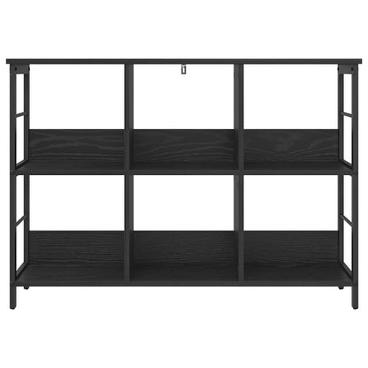 Bookshelf 6-Tier 102 x 32 x 72.5 cm Engineered Wood Black Oak