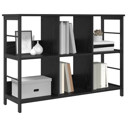 Bookshelf 6-Tier 102 x 32 x 72.5 cm Engineered Wood Black Oak