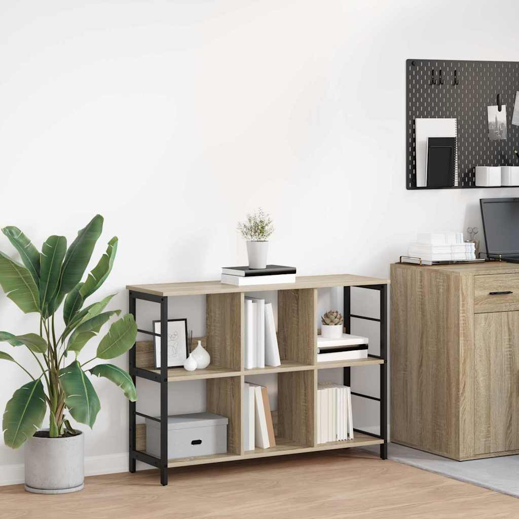 Bookshelf 6-Tier 102 x 32 x 72.5 cm Engineered Wood Sonoma Oak
