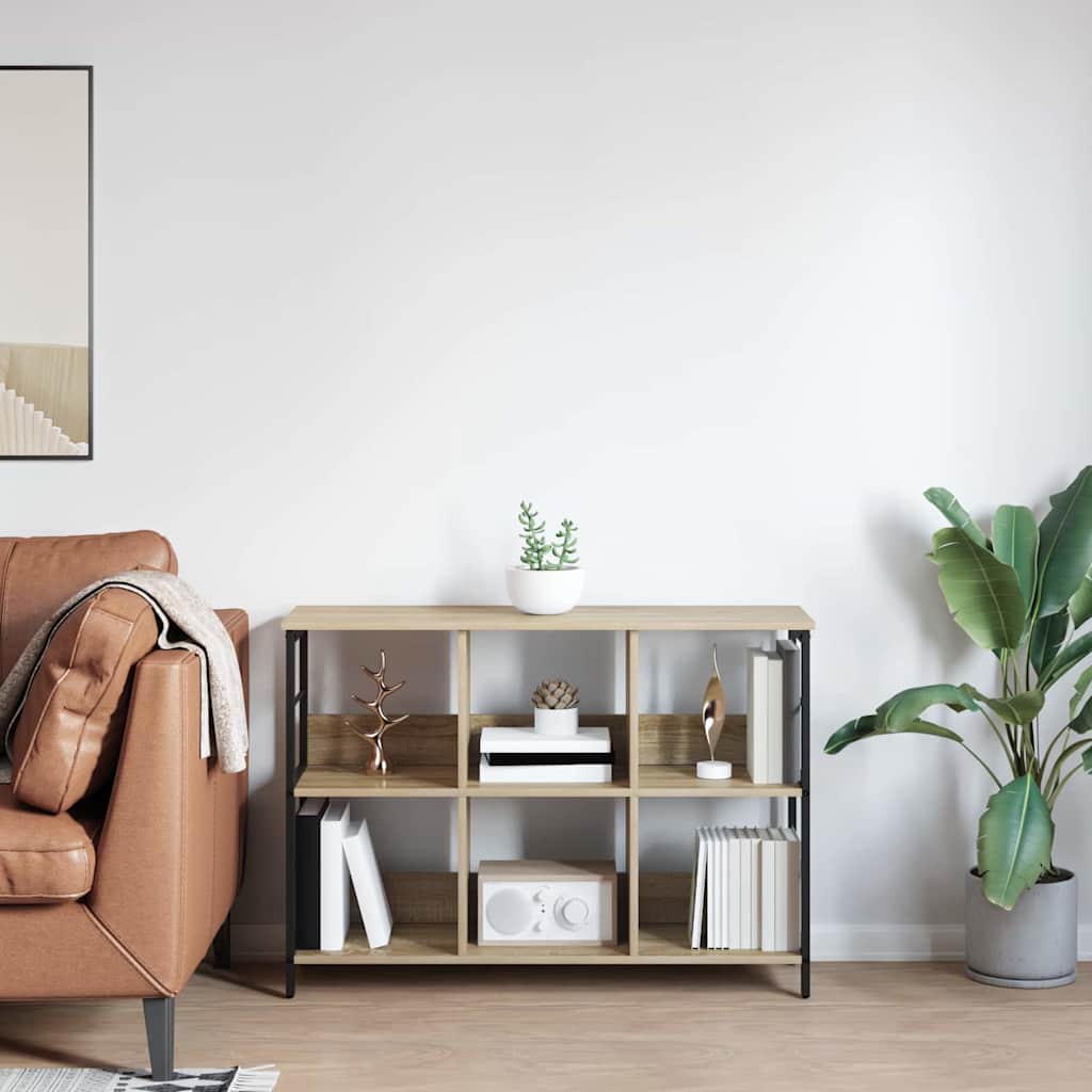 Bookshelf 6-Tier 102 x 32 x 72.5 cm Engineered Wood Sonoma Oak