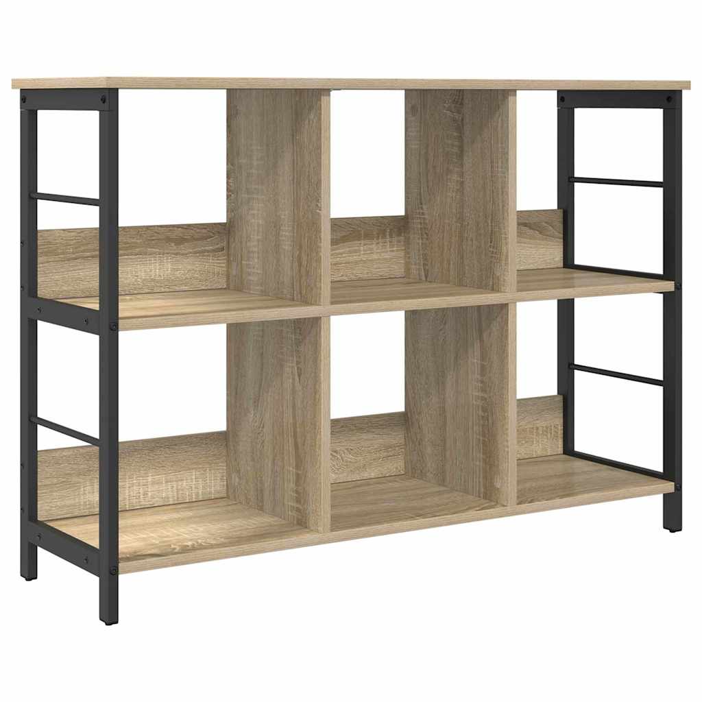 Bookshelf 6-Tier 102 x 32 x 72.5 cm Engineered Wood Sonoma Oak