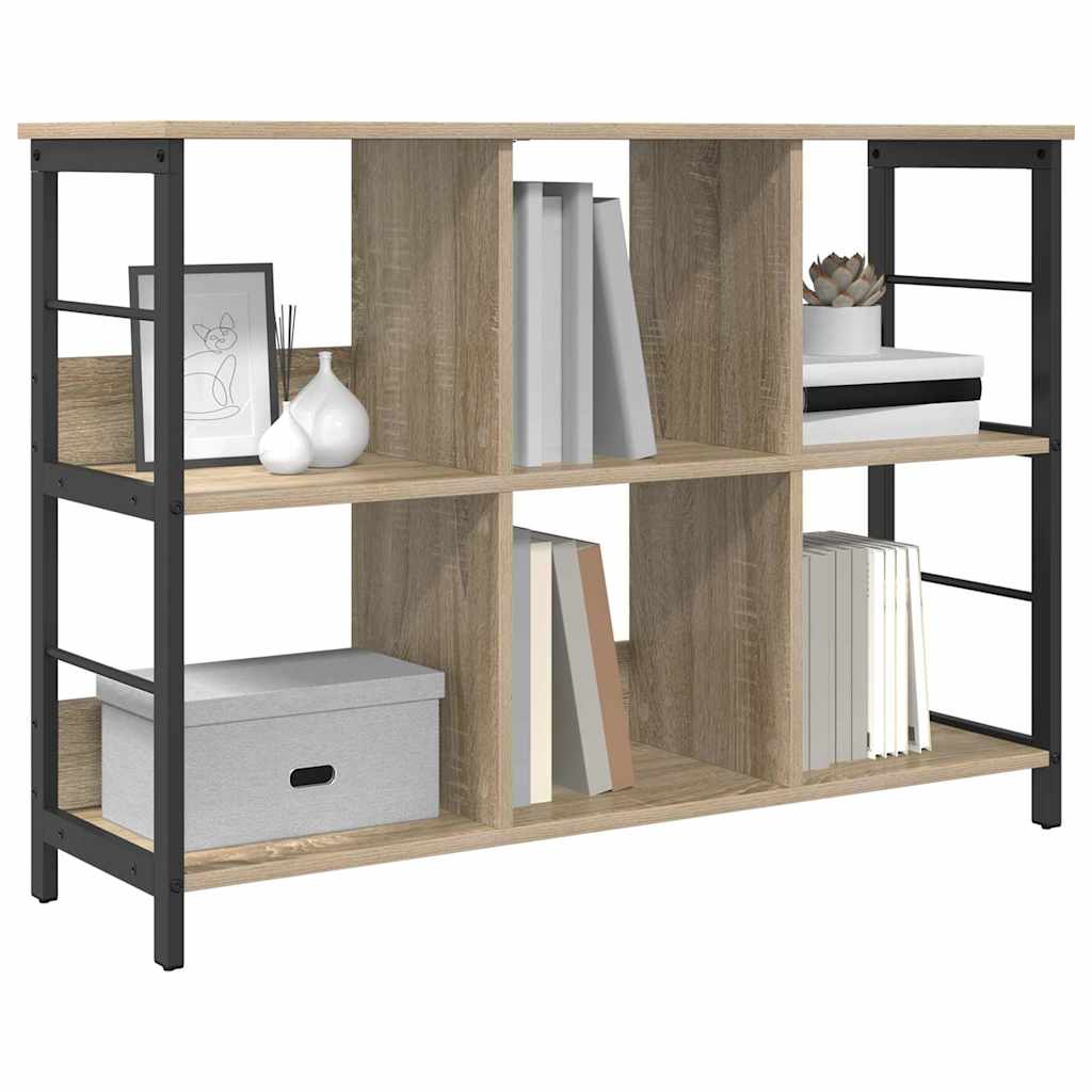 Bookshelf 6-Tier 102 x 32 x 72.5 cm Engineered Wood Sonoma Oak