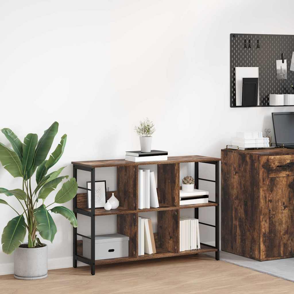 Bookshelf 6-Tier 102 x 32 x 72.5 cm Engineered Wood Smoked Oak