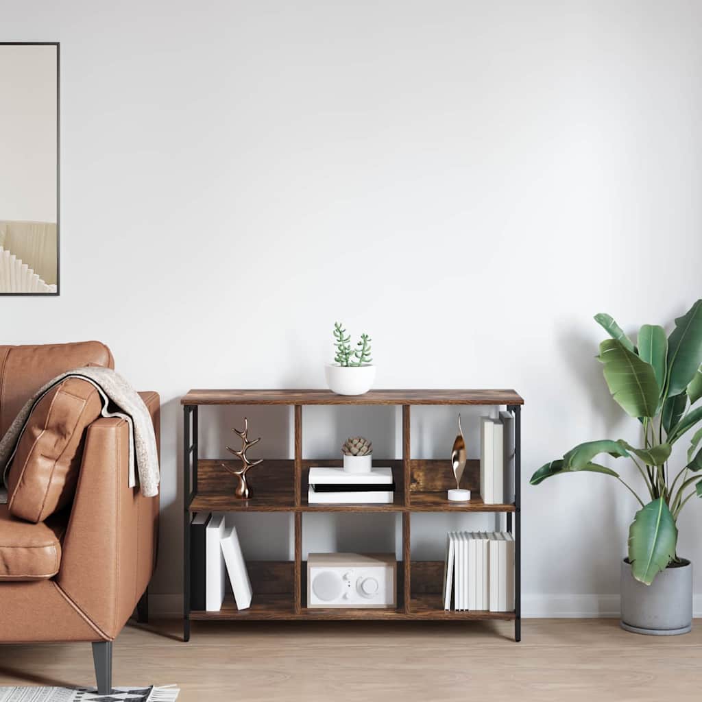 Bookshelf 6-Tier 102 x 32 x 72.5 cm Engineered Wood Smoked Oak
