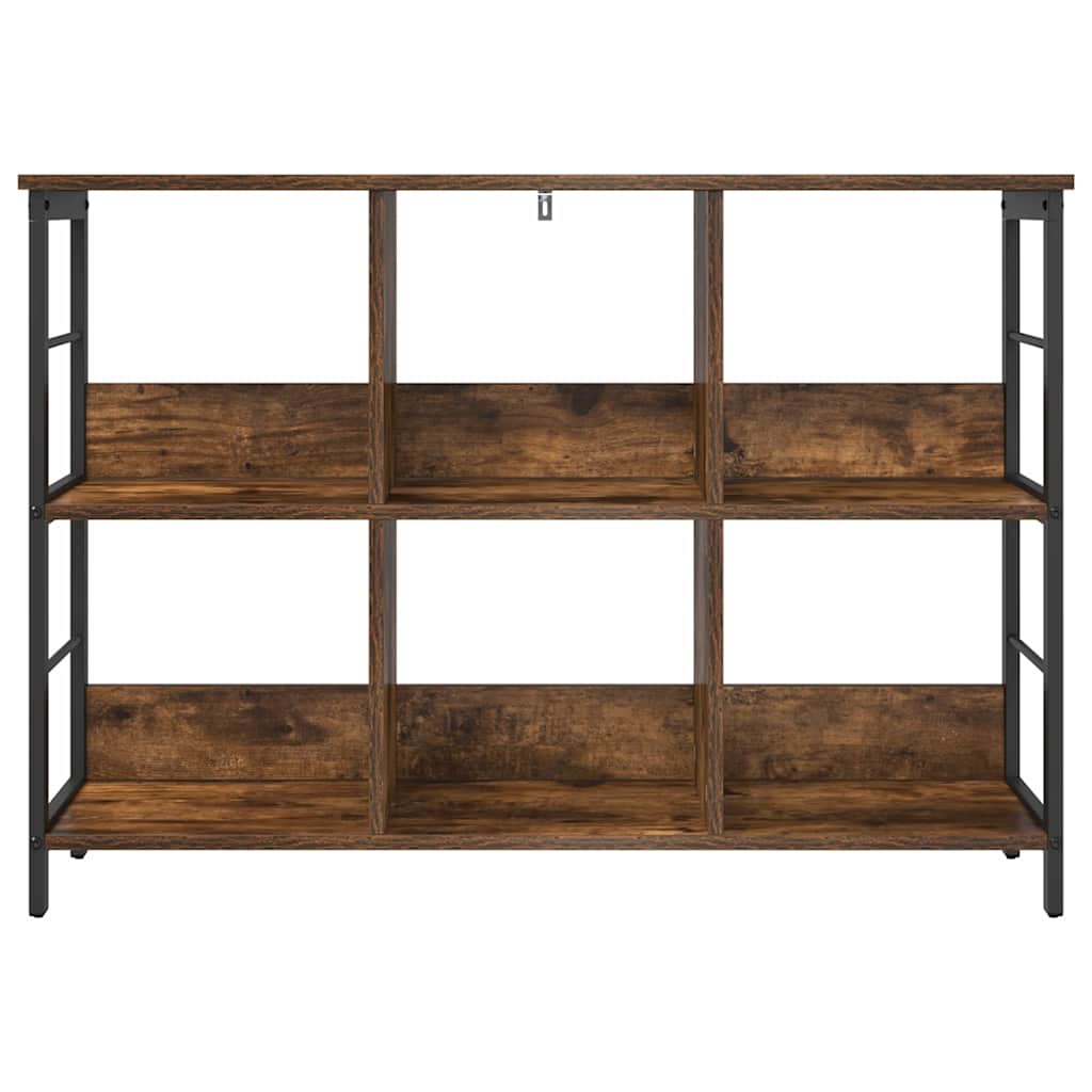 Bookshelf 6-Tier 102 x 32 x 72.5 cm Engineered Wood Smoked Oak
