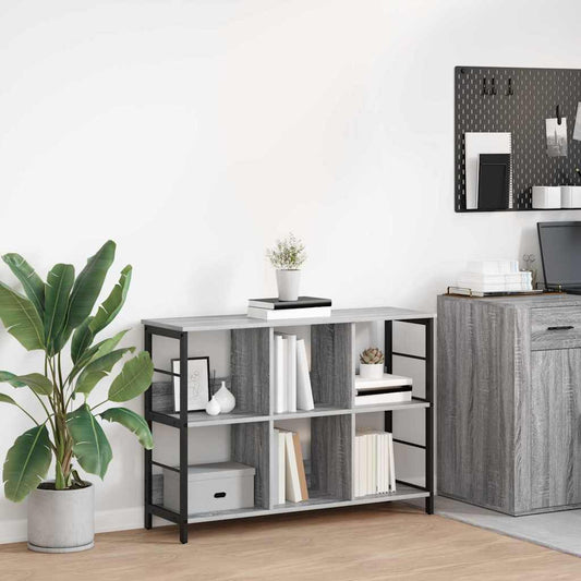 Bookshelf 6-Tier 102 x 32 x 72.5 cm Engineered Wood Grey Sonoma