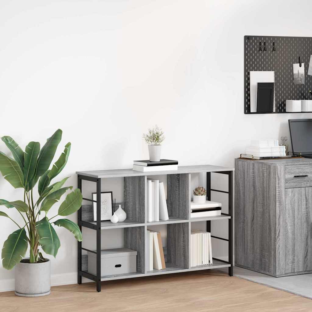 Bookshelf 6-Tier 102 x 32 x 72.5 cm Engineered Wood Grey Sonoma