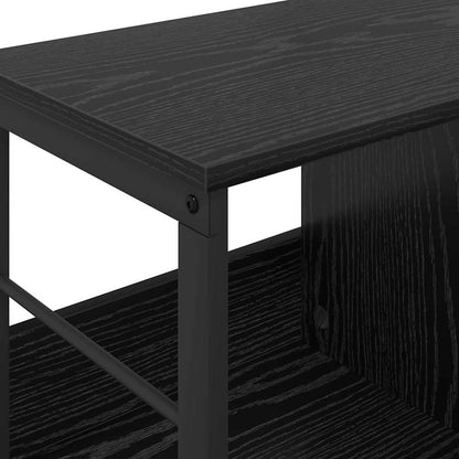 Bookshelf 3-Tier 102 x 32 x 40.5 cm Engineered Wood Black Oak