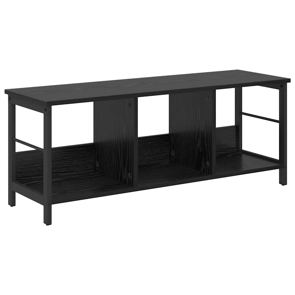 Bookshelf 3-Tier 102 x 32 x 40.5 cm Engineered Wood Black Oak