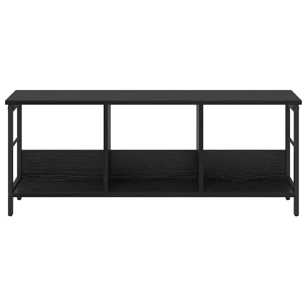 Bookshelf 3-Tier 102 x 32 x 40.5 cm Engineered Wood Black Oak