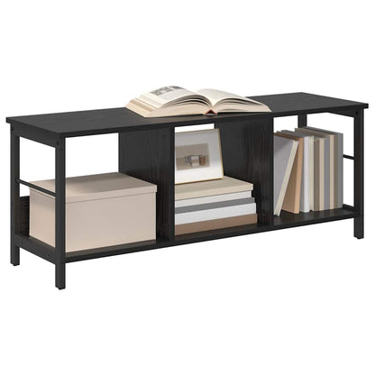 Bookshelf 3-Tier 102 x 32 x 40.5 cm Engineered Wood Black Oak
