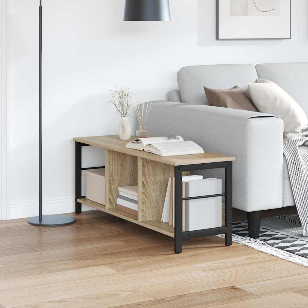 Bookshelf 3-Tier 102 x 32 x 40.5 cm Engineered Wood Sonoma Oak
