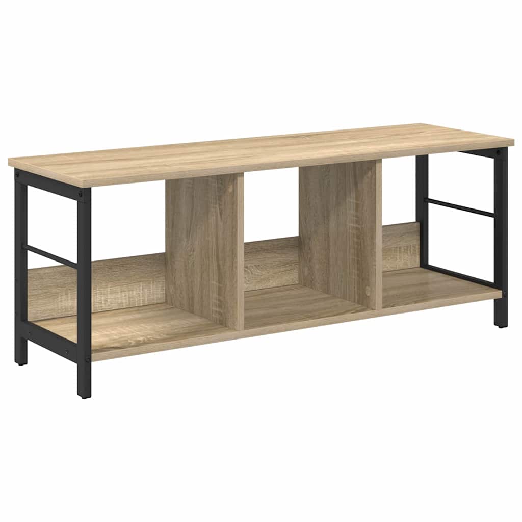 Bookshelf 3-Tier 102 x 32 x 40.5 cm Engineered Wood Sonoma Oak