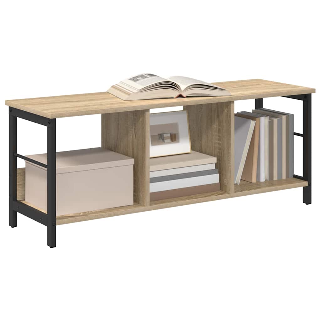 Bookshelf 3-Tier 102 x 32 x 40.5 cm Engineered Wood Sonoma Oak