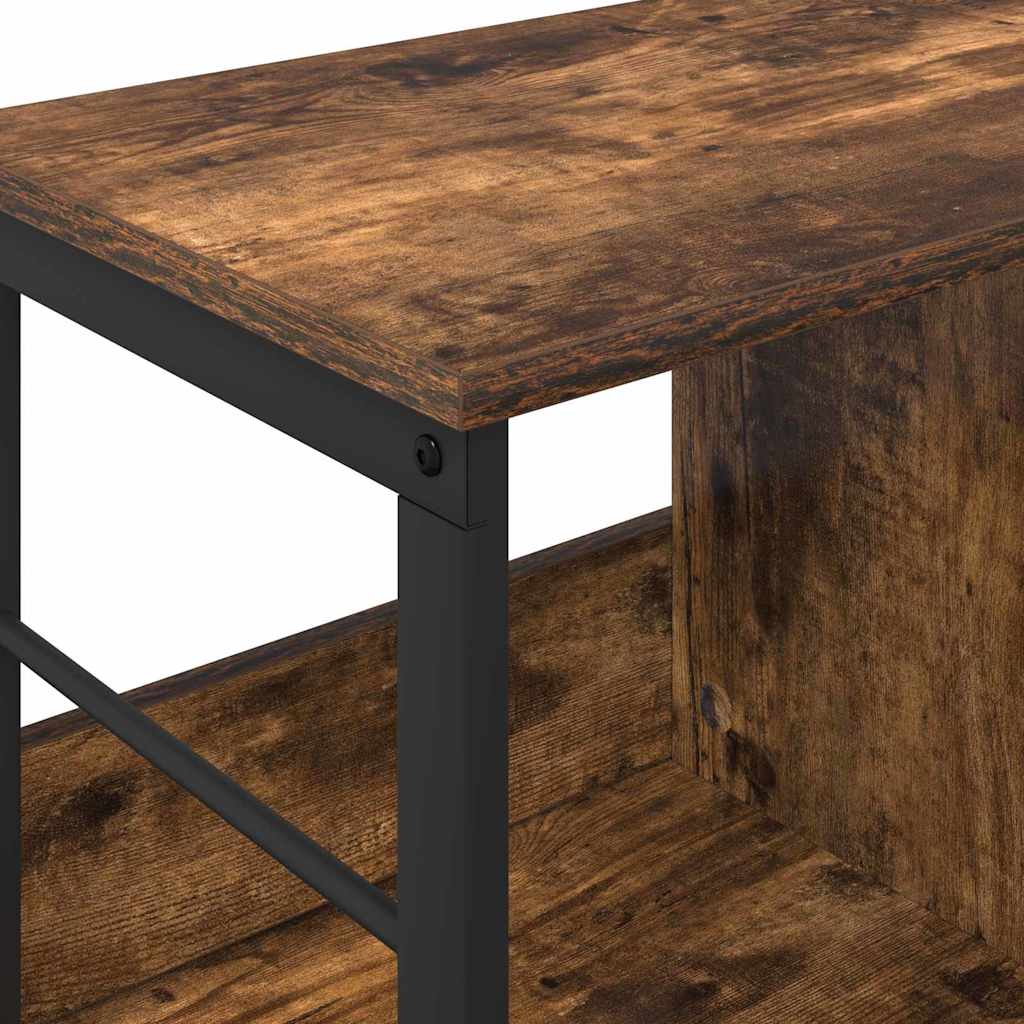 Bookshelf 3-Tier 102 x 32 x 40.5 cm Engineered Wood Smoked Oak