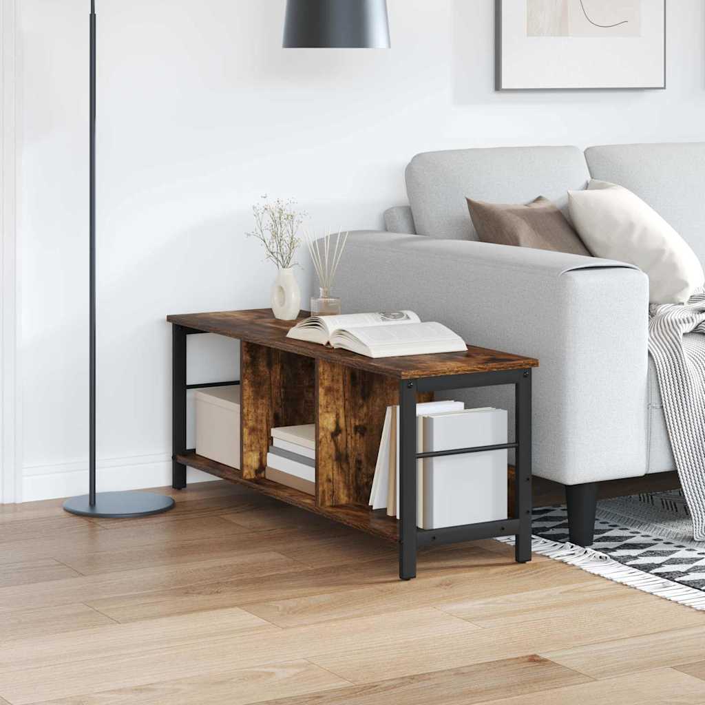Bookshelf 3-Tier 102 x 32 x 40.5 cm Engineered Wood Smoked Oak