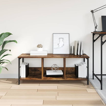 Bookshelf 3-Tier 102 x 32 x 40.5 cm Engineered Wood Smoked Oak