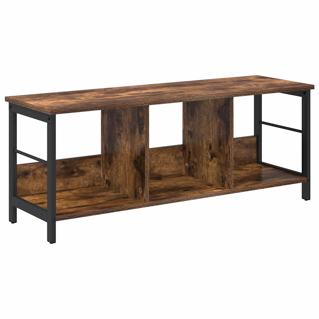 Bookshelf 3-Tier 102 x 32 x 40.5 cm Engineered Wood Smoked Oak