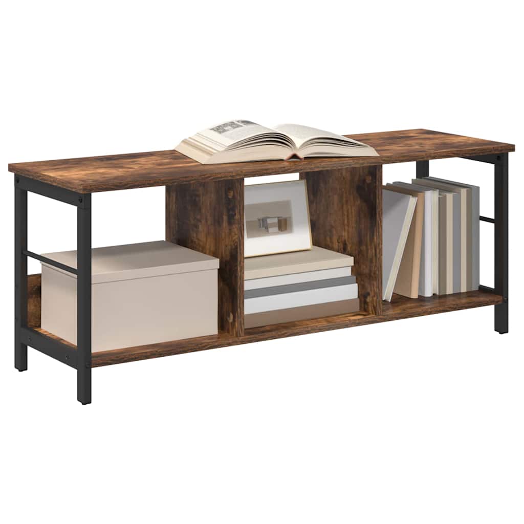 Bookshelf 3-Tier 102 x 32 x 40.5 cm Engineered Wood Smoked Oak